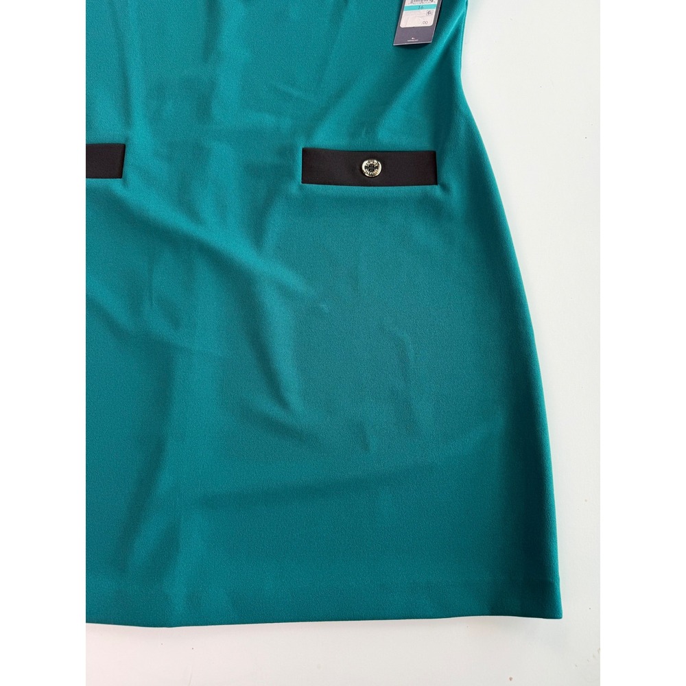 Tommy Hilfiger Womens Teal Green Short Sleeve Dress Faux Pockets Size 16 NWT - Picture 6 of 12